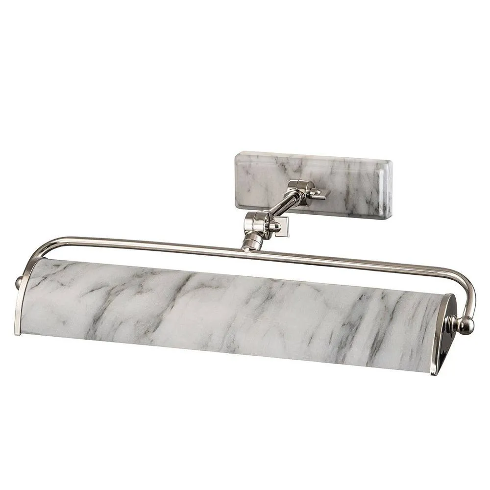 Netlighting Winchfield 2 Light Medium Picture Light Nickel & White Marble in Grey
