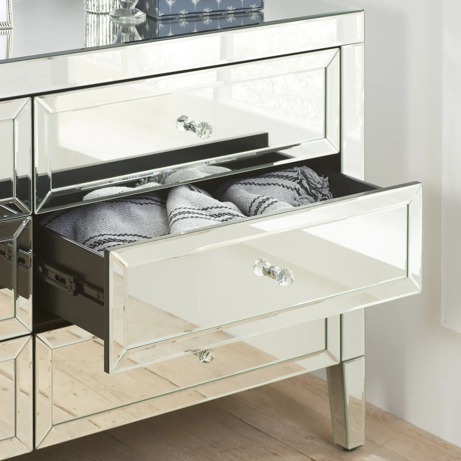 Birlea Valencia 6 Drawer Chest Mirrored in Silver 2