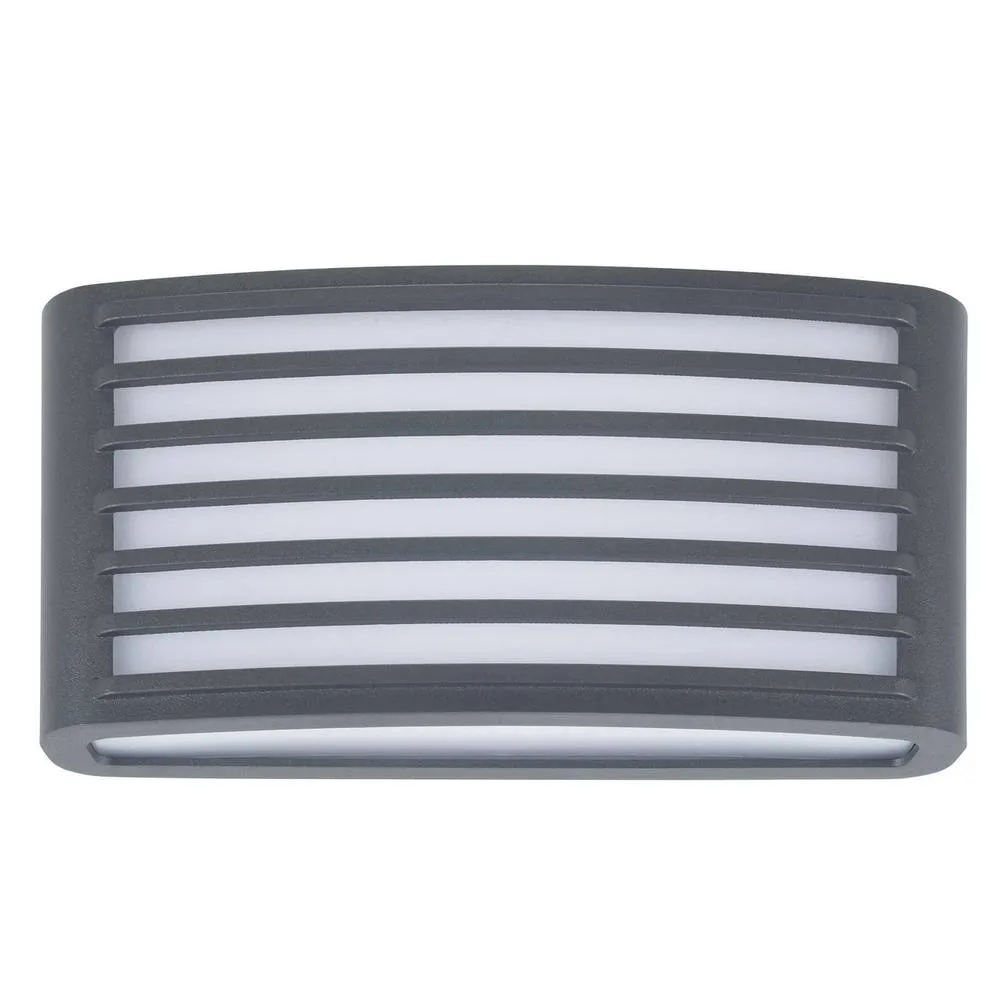 Netlighting Zenitha Grated Outdoor Flush Wall Lamp Black LED 12W 3000K IP54 On Off
