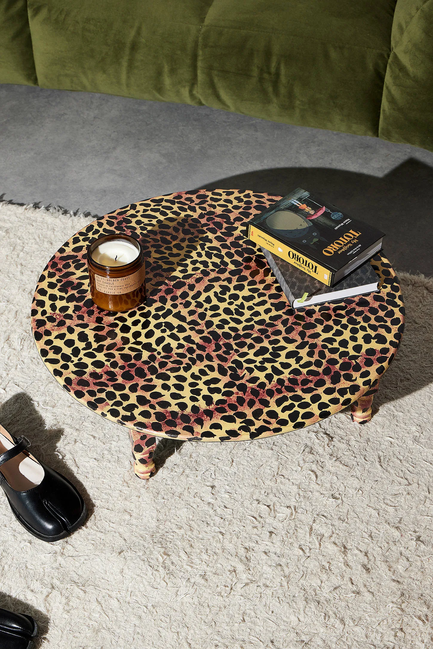 Leopard Print Coffee Table - Brown 2