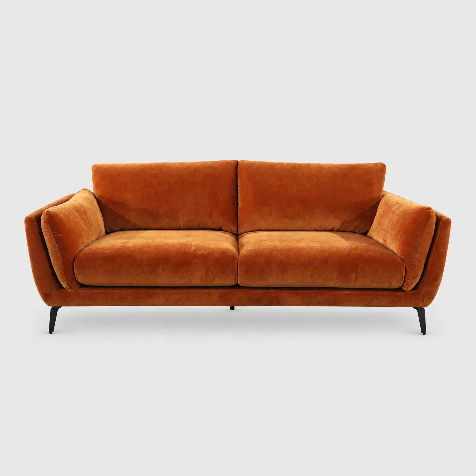 Boone 3 Seater Sofa, Orange Velvet | Barker & Stonehouse