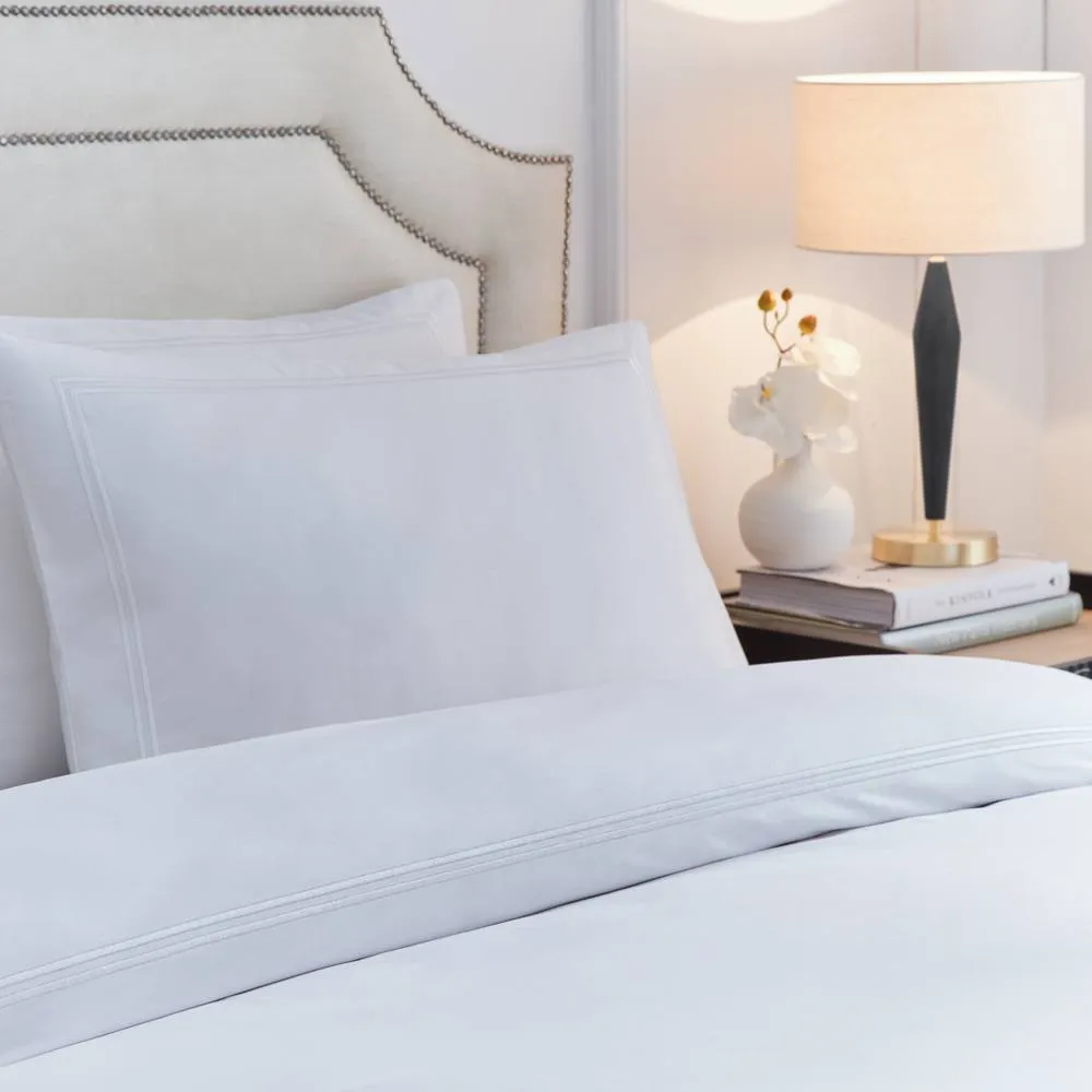 Paoletti Elara 100% Cotton Embroidered Duvet Cover Set in White 2