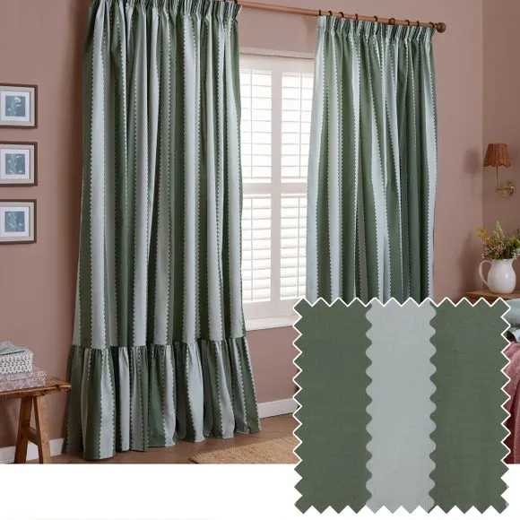 Furn. Birdie Stripe Pencil Pleat Curtains 5