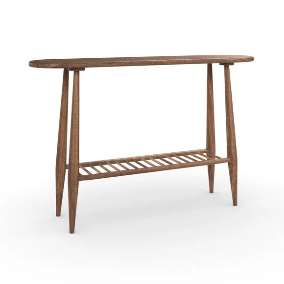 Haider Console Table with Shelf, Acacia Wood 6