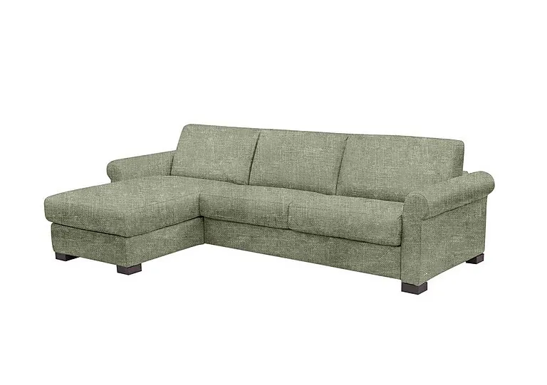 Alcova 3 Seater Left Hand Facing Fabric Sofa Bed and Storage Chaise with Scroll Arms