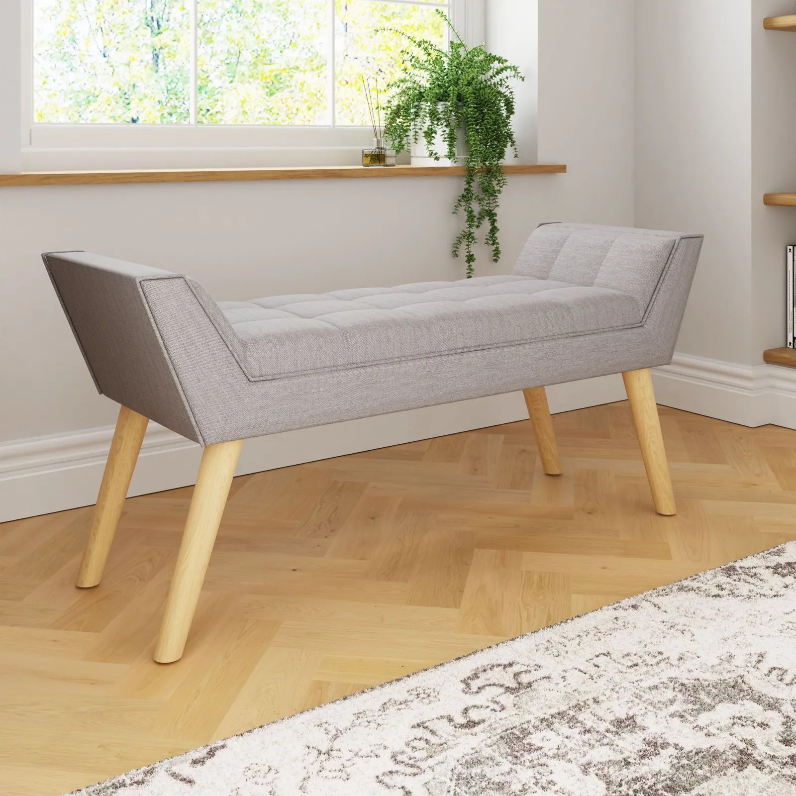 GFW Milan Ottoman Storage Bench in Grey 2