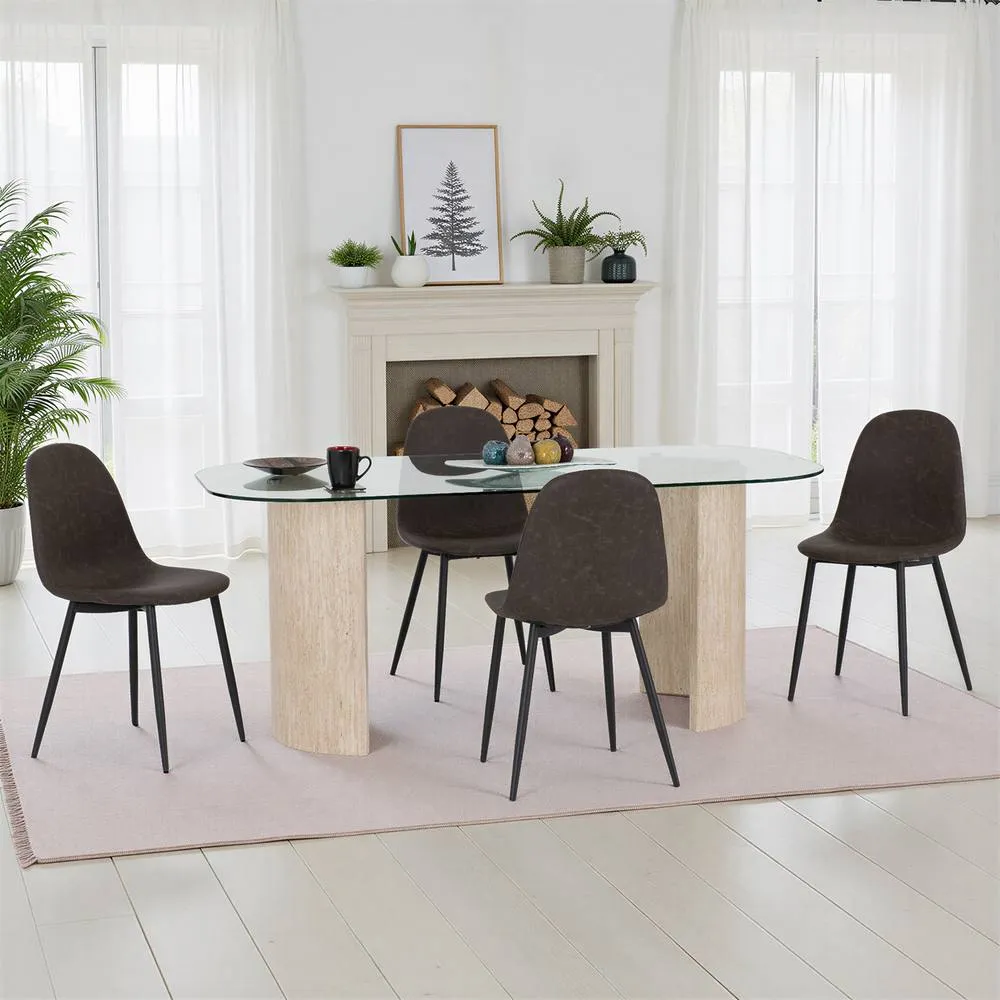 Seconique Modena Dining Set with Athens Chairs in Brown