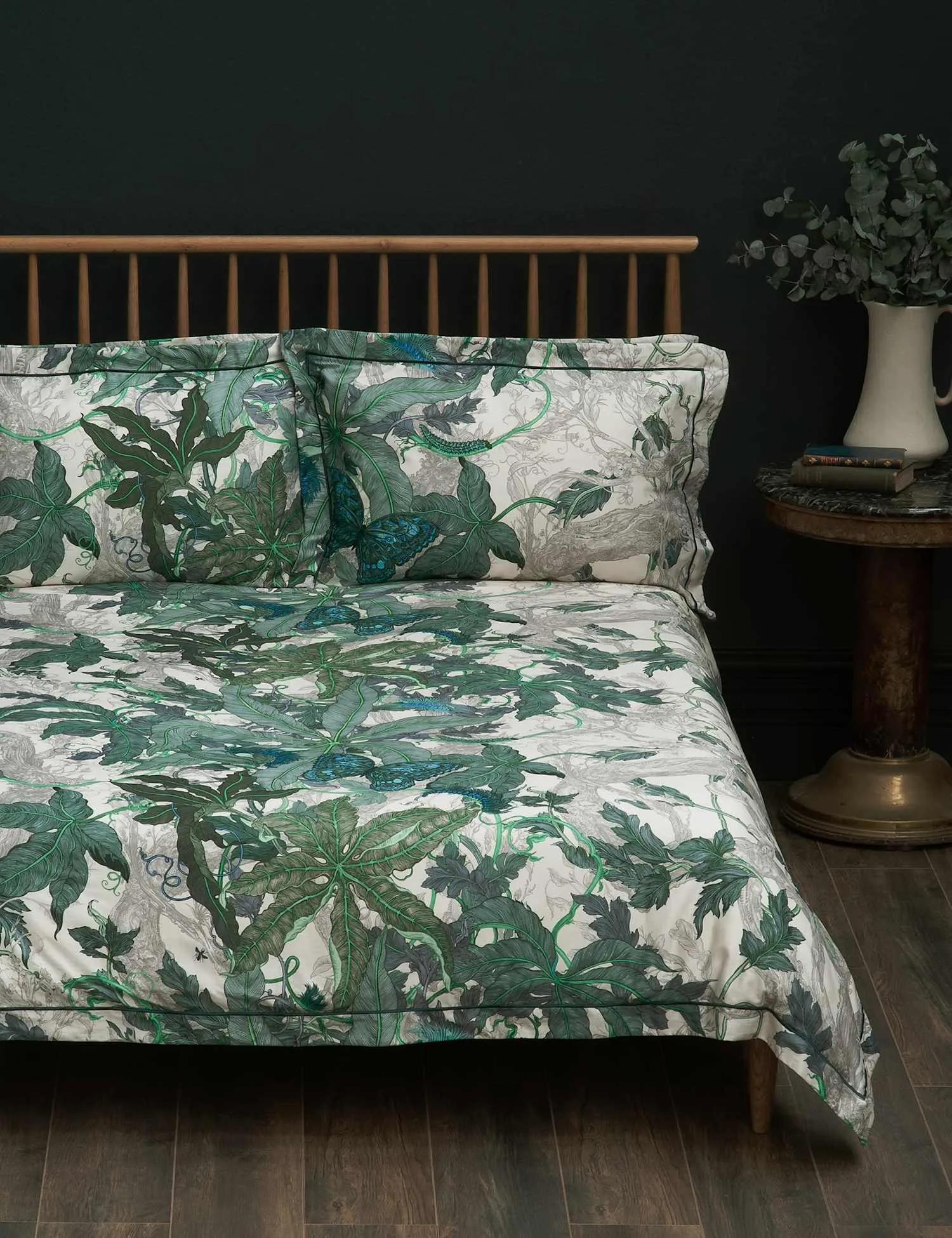 Timorous Beasties Pure Cotton Sateen Leaforia Bedding Set Green Mix