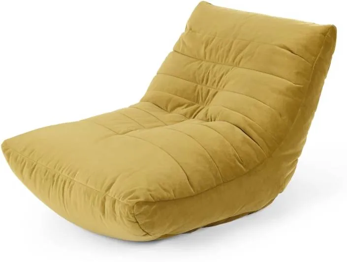 Audrie Bean Bag Chair, Vintage Gold Velvet