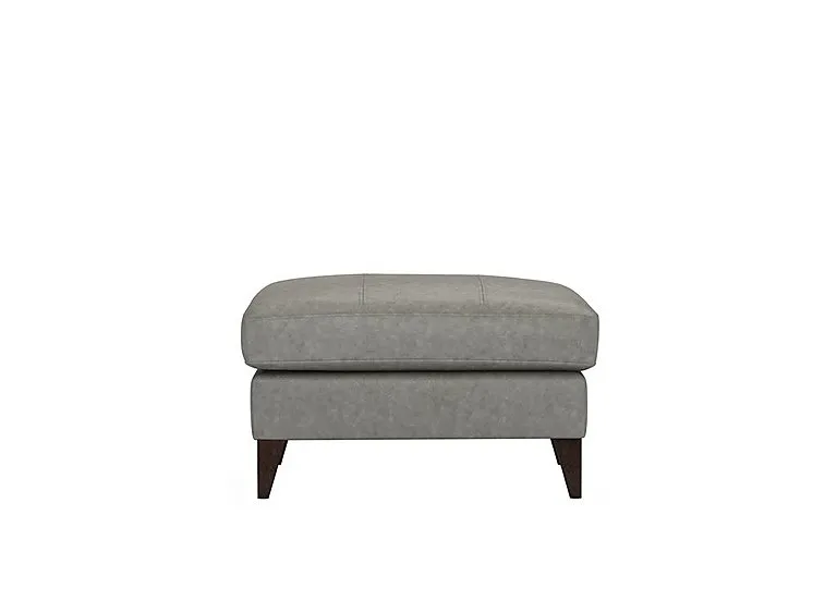 Romilly Leather Footstool - Amonite