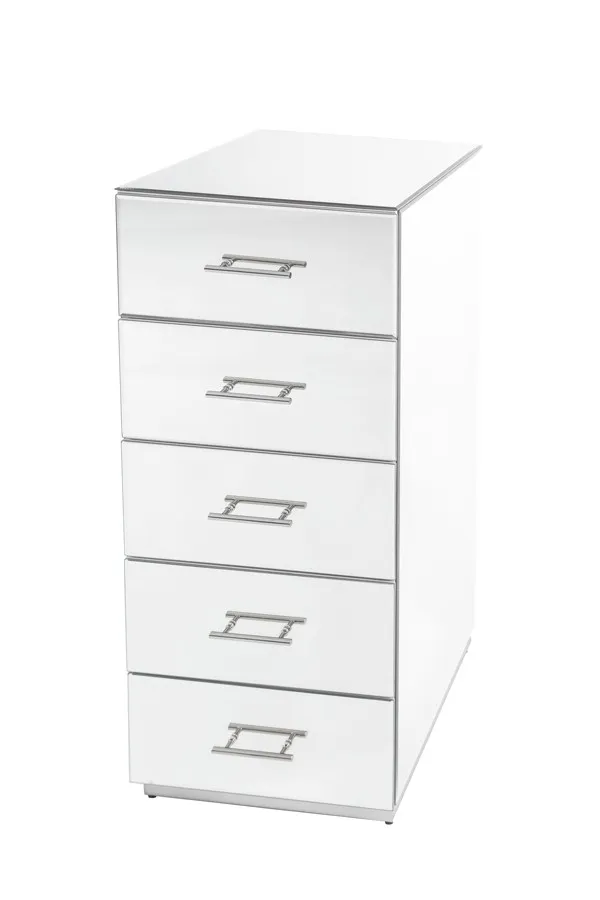 Harper Mirrored Tallboy – Silver Details