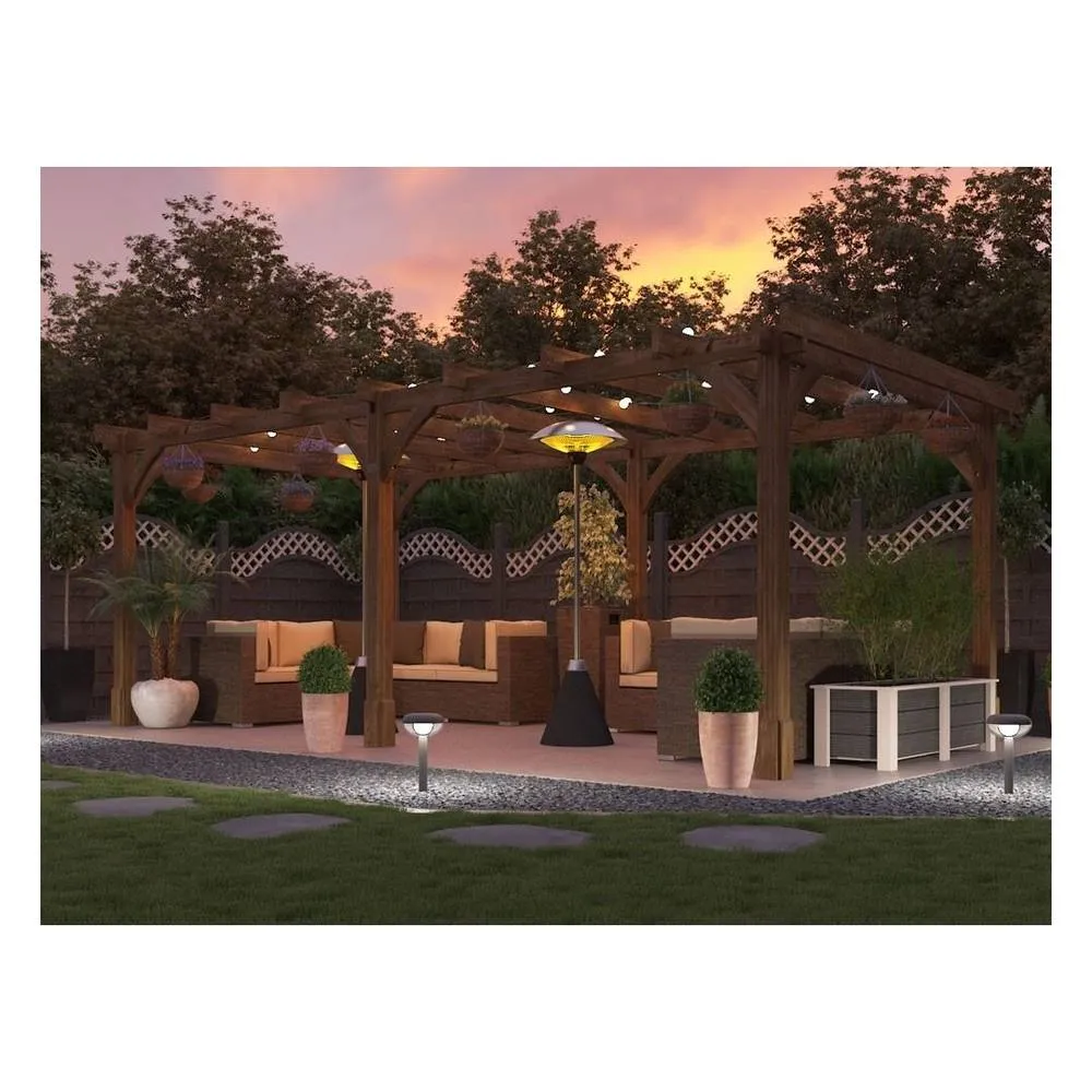 Dunster House Wooden Pergola Garden 6x3m Pressure Treated Heavy Duty Leviathan in Brown 4
