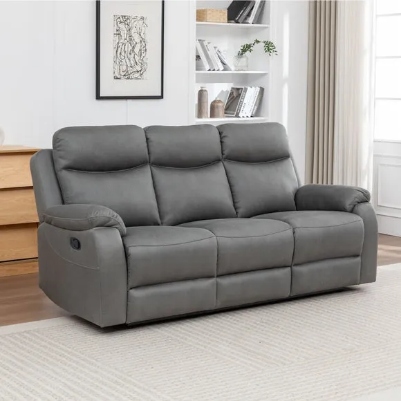 Aviemore Faux Leather 3 Seater Manual Reclining Sofa 1