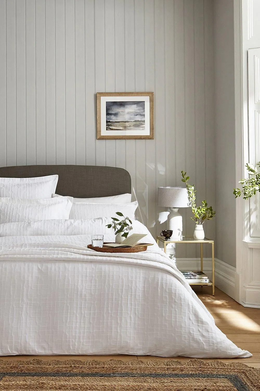 Sanderson 'Hampton Trellis' Oxford Pillowcase in White 3