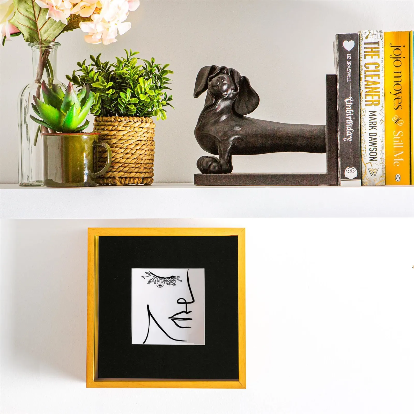 Nicola Spring 3D Deep Box Photo Frame - 8 x 8" with 4 x 4" Mount - Light Wood in Black 5