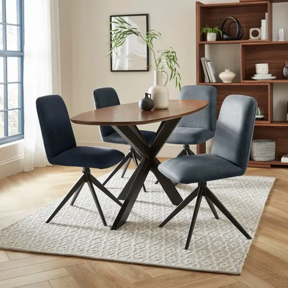 Loki Set of 2 Dining Chairs, Faux Leather