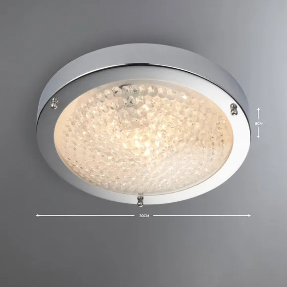 Aegean Crystal 1 Light Bathroom Flush Ceiling Light 5