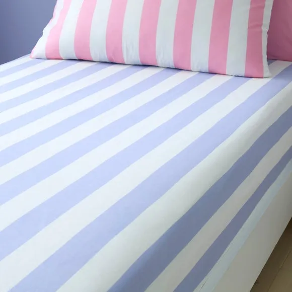 Set of 2 Bold Stripe Cotton Fitted Bed Sheets 2