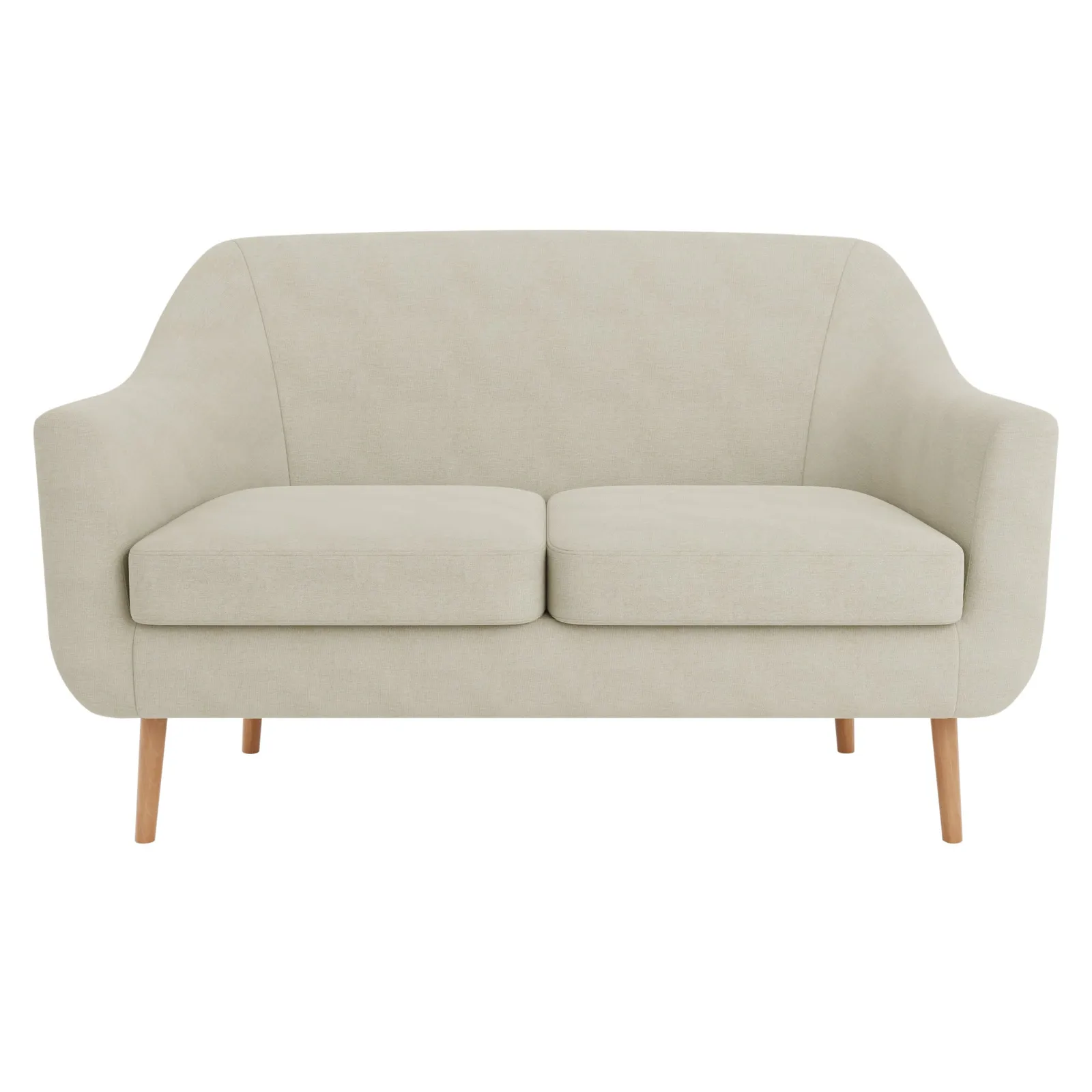 Eddie Luna Fabric 2 Seater Compact Tub Sofa Brown