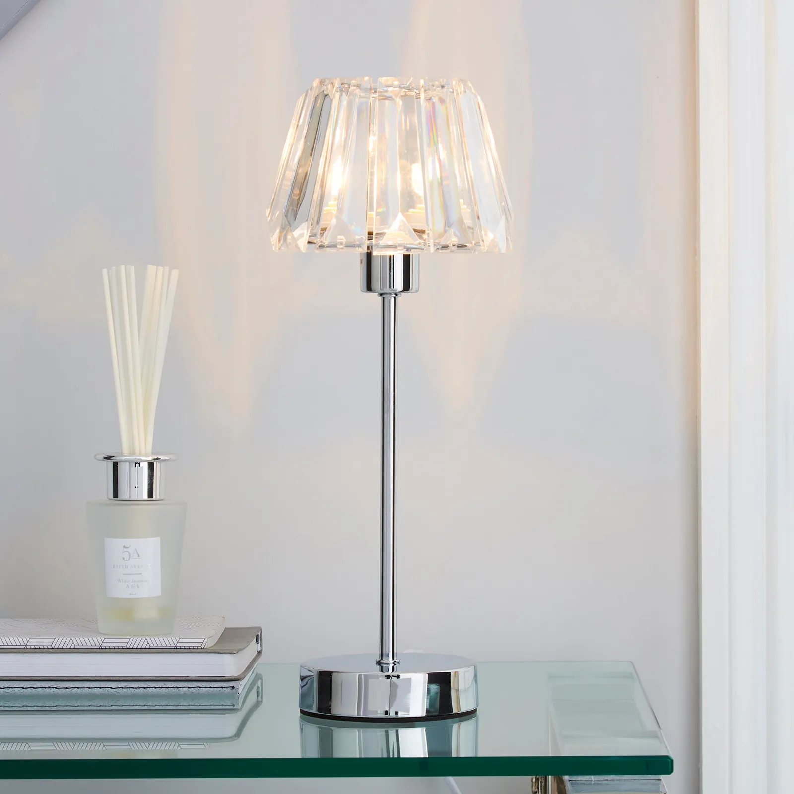 Paloma Chrome Lamp Clear