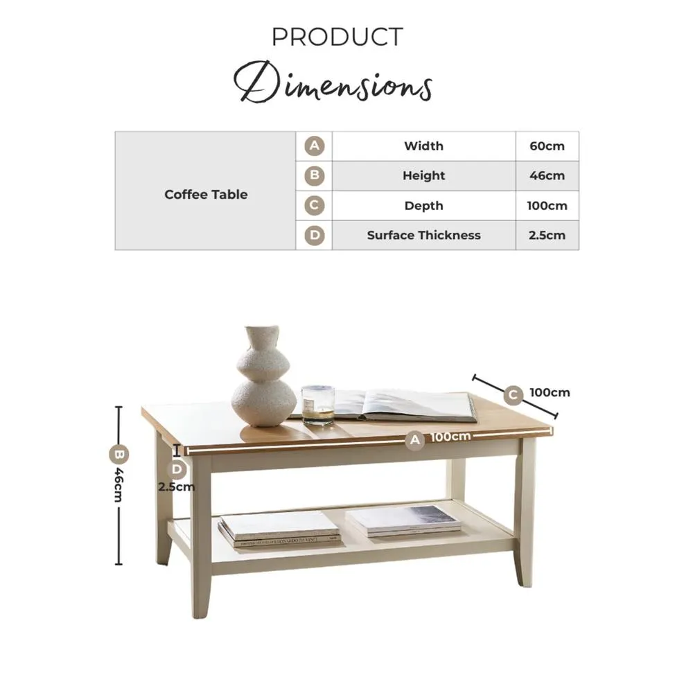 FurnitureboxUK Eden Rectangular Whitewashed & Light Grey Coffee Table in White 6