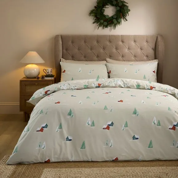 Ski Scene Duvet Cover and Pillowcase Set 2