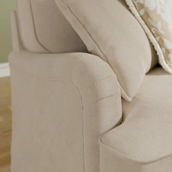 Beatrice II Faux Linen Fixed Loose Cover 3 Seater Sofa 4