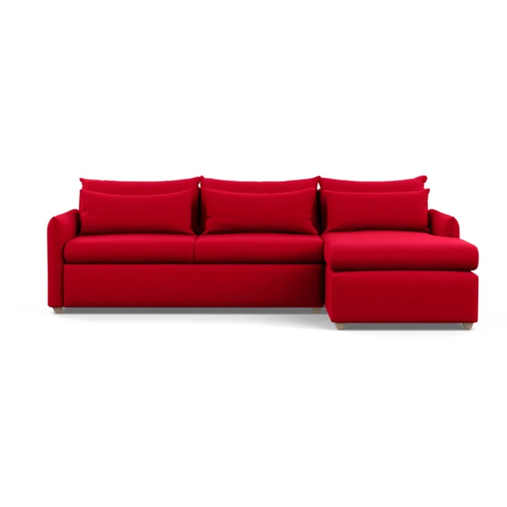 Heal's Pillow Large Right Hand Corner Chaise Melton Wool Red Oxide Natural