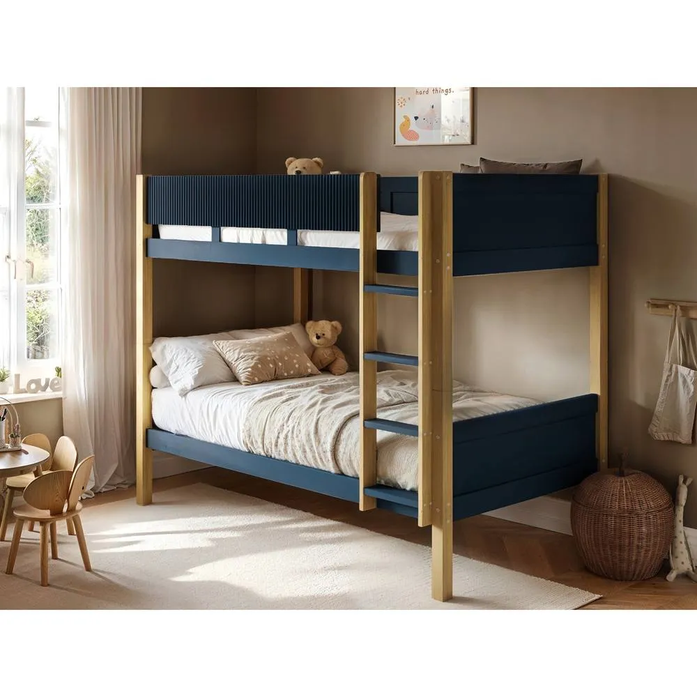 Flair Mateo Detachable Ribbed Bunk Bed in Navy