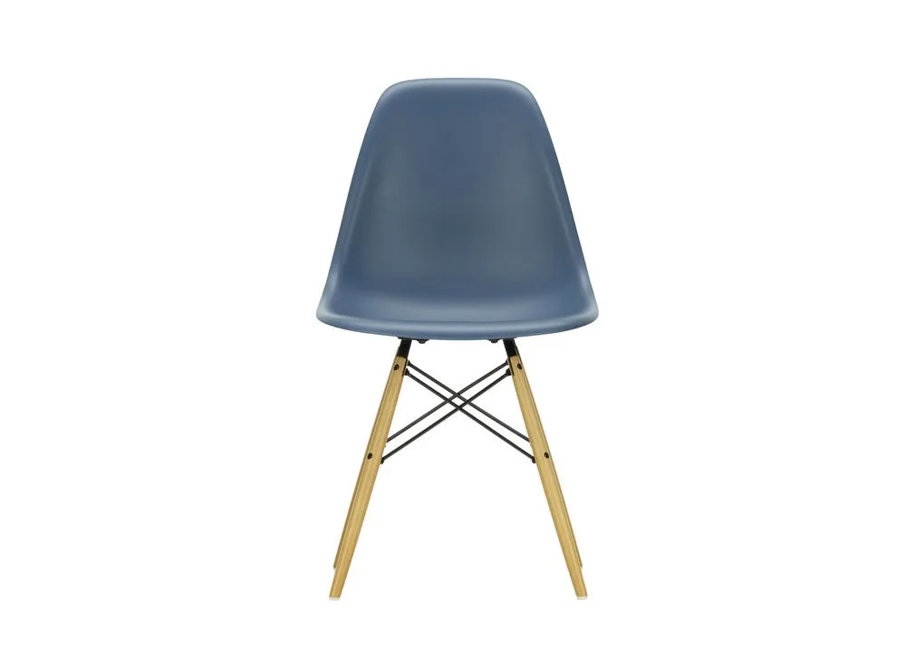 Vitra Eames DSW Side Chair New Height Sea Blue Golden Maple Base 1