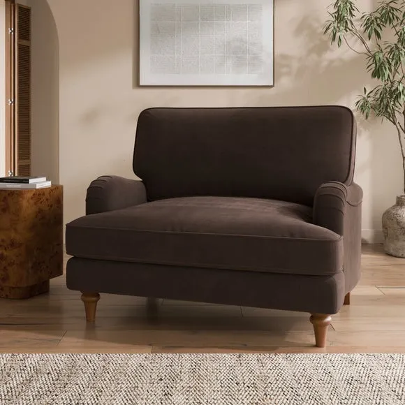 Beatrice II Velvet Snuggle Chair 1