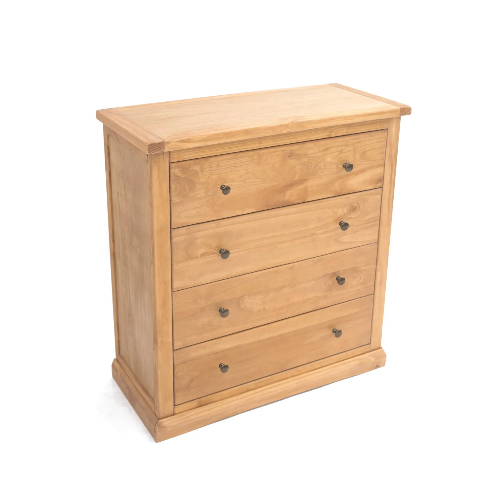 Cabinet Bits Lucca 4 Drawer Chest of Drawers Brass Knob in Light Brown 3