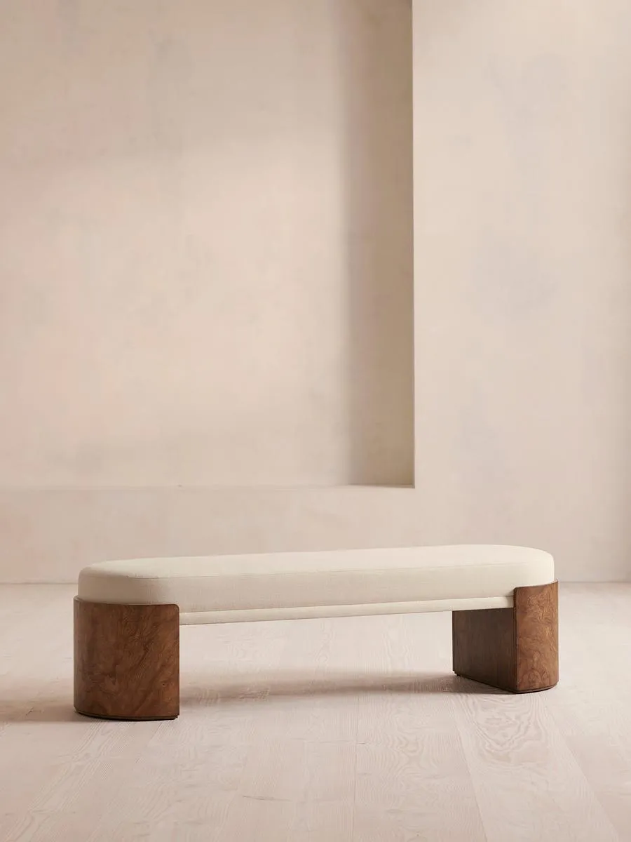 Lukas Bench, Linen, Bisque