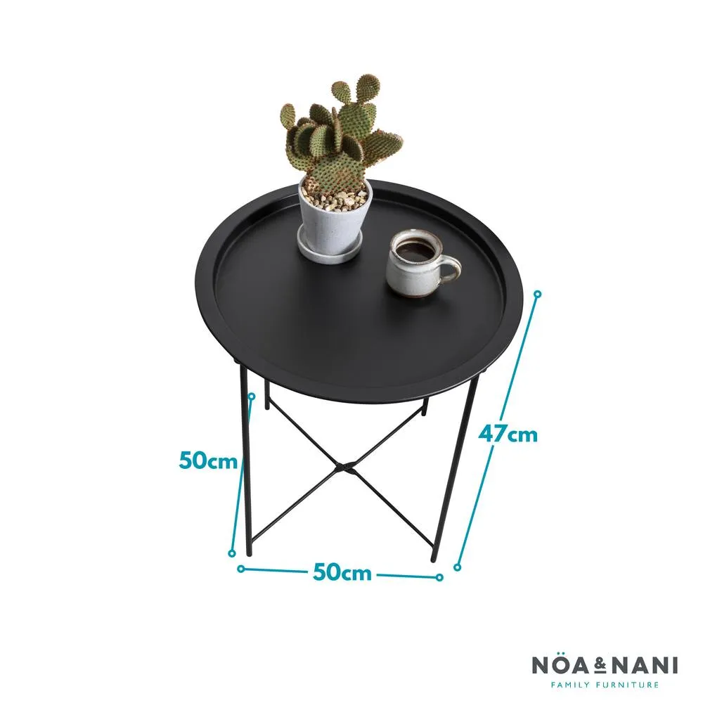 Nöa and Nani Outdoor Bistro Garden Tray Table in Solid Black 4