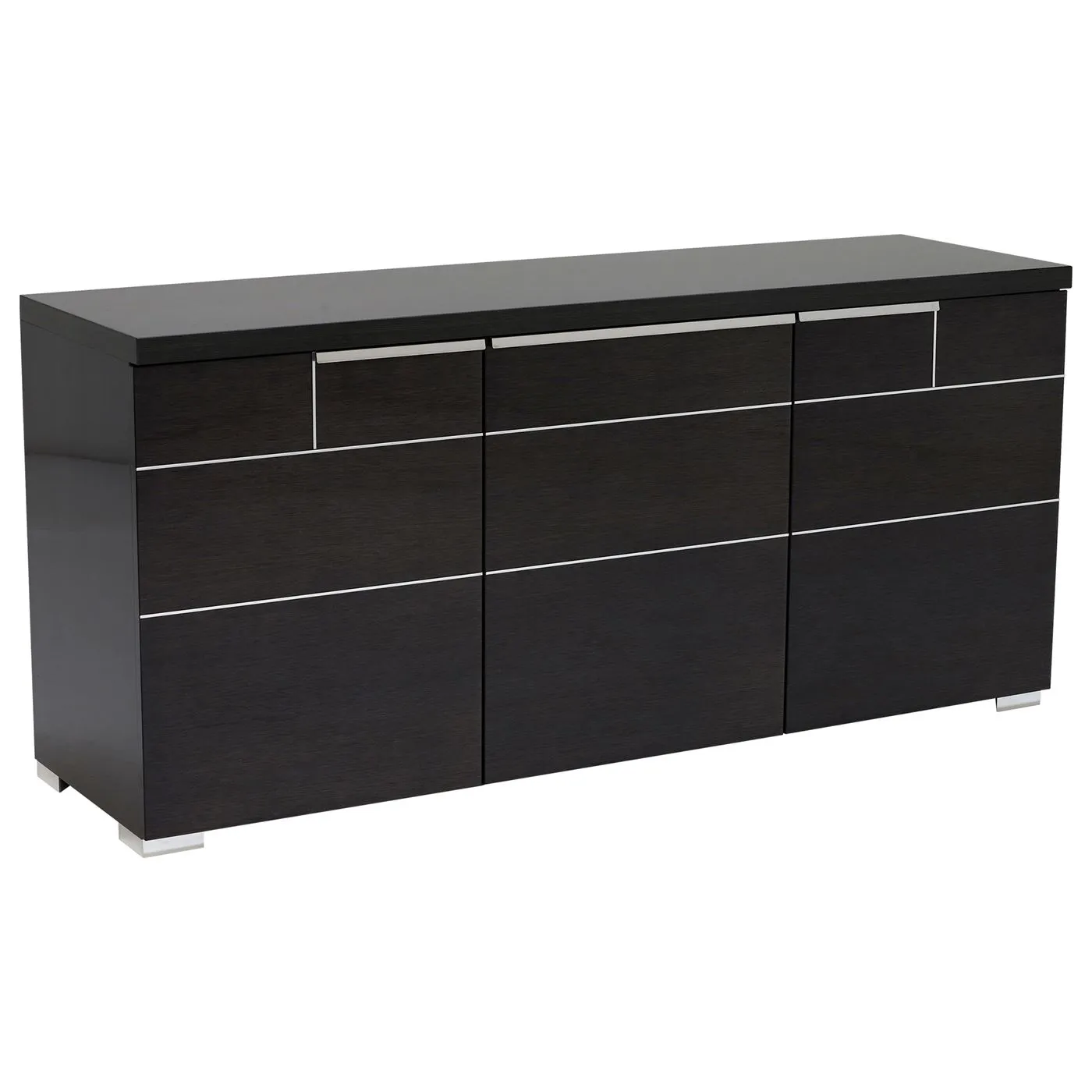 Versilia 3 Door Sideboard, Grey Koto High Gloss Finish