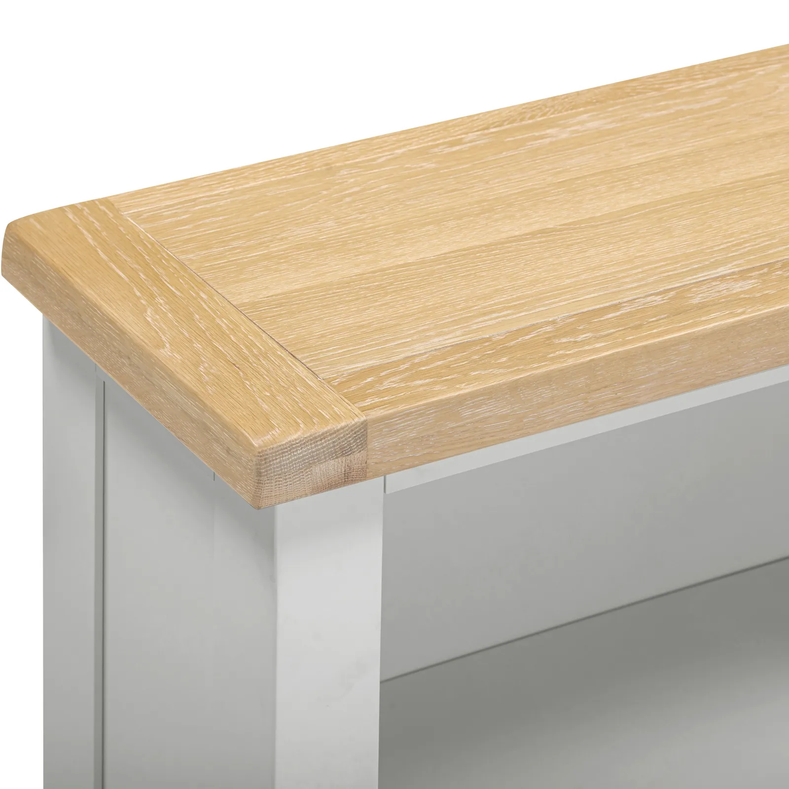 Seconique Windsor Natural Oak Low Bookcase (Fully Assembled) in Light Grey 6