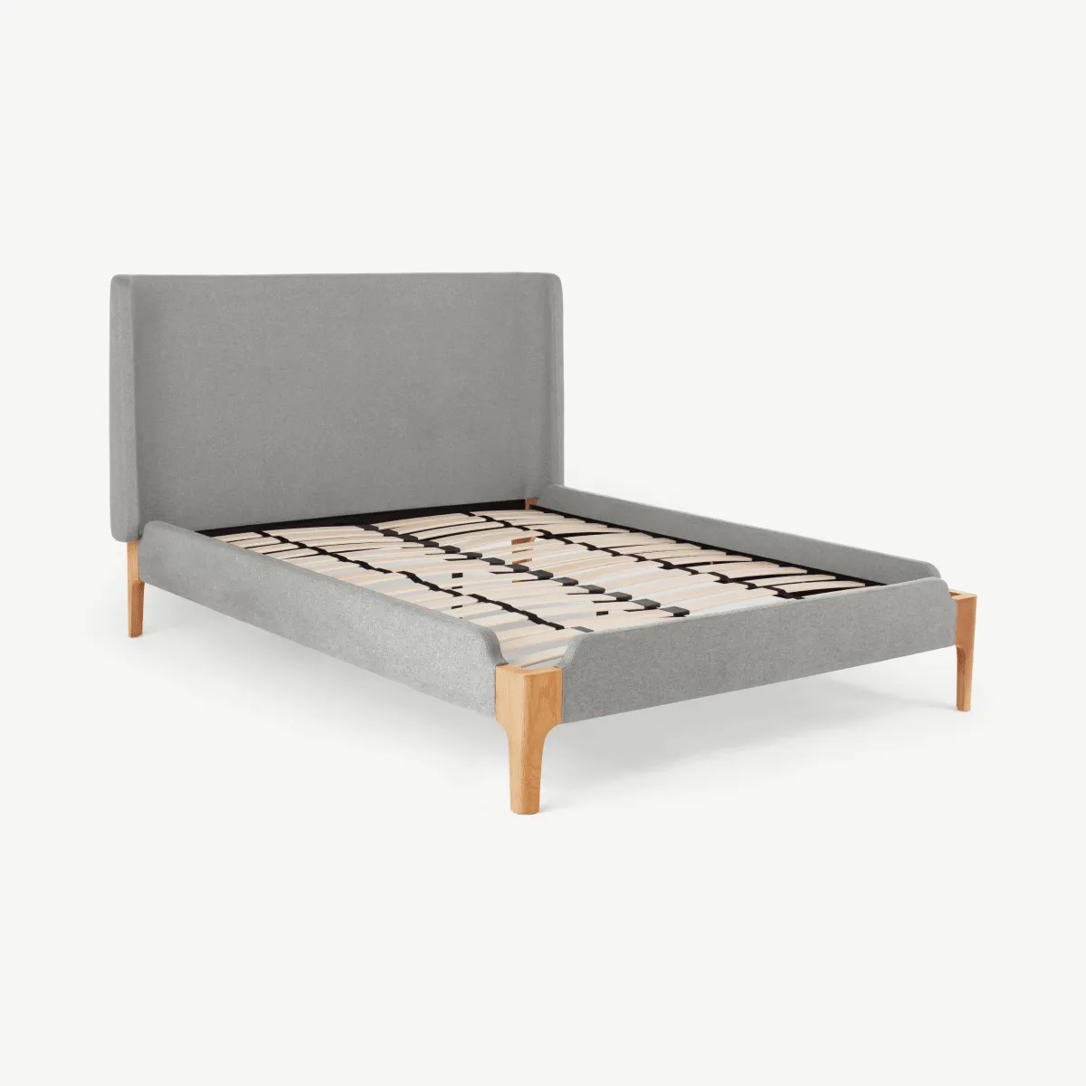 Roscoe King Size Bed, Cool Grey & Oak Legs