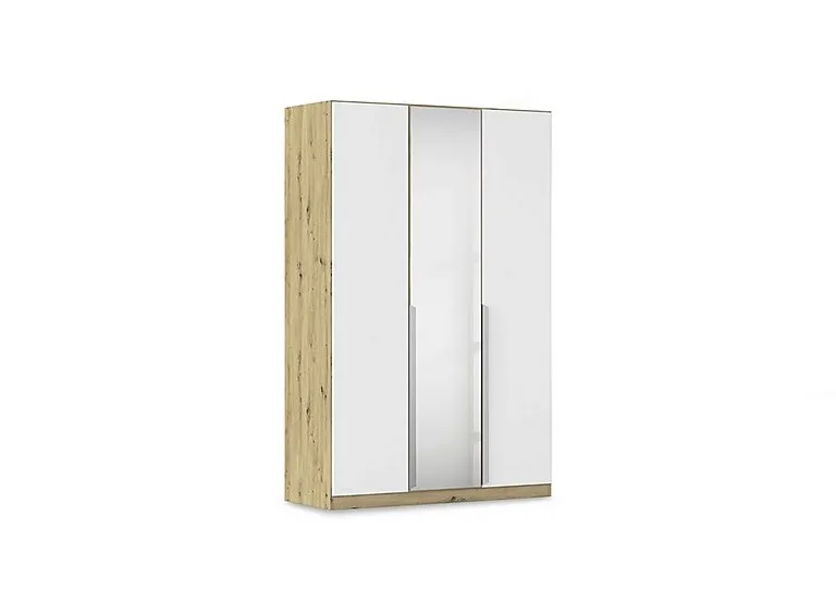 Freja 136cm 3 Door Hinged Decor Wardrobe With Mirror Door - Alpine White