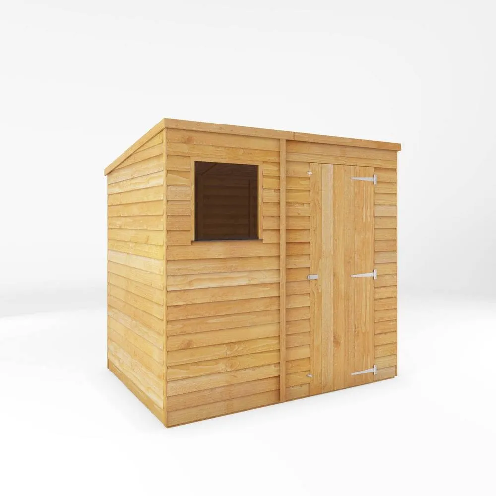 Mercia 7 x 5 Feet Overlap Pent Shed - L155.8 x W213.4 x H201 cm - Brown