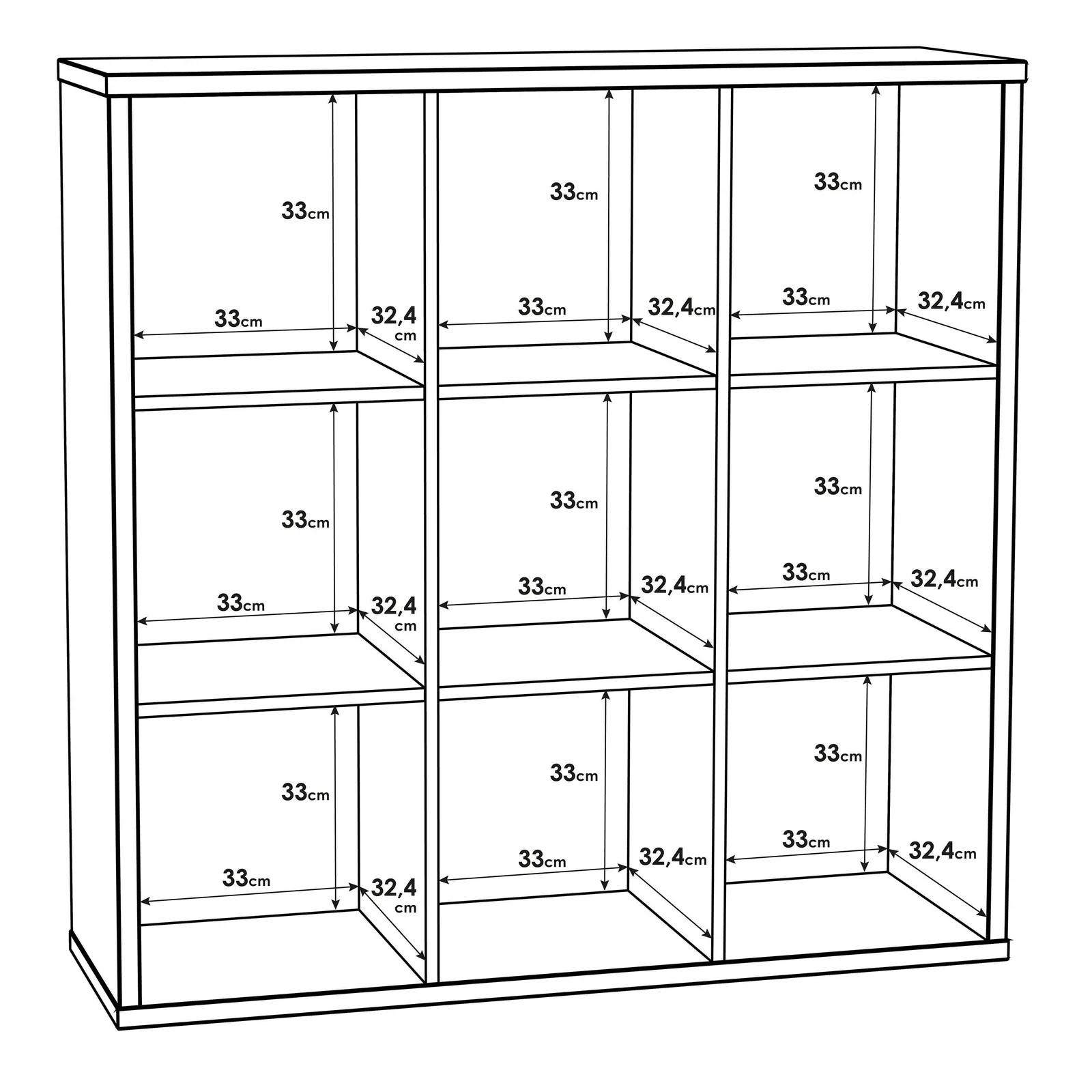 Furniture To Go Mauro 3x3 Storage Unit in Light Oak 6