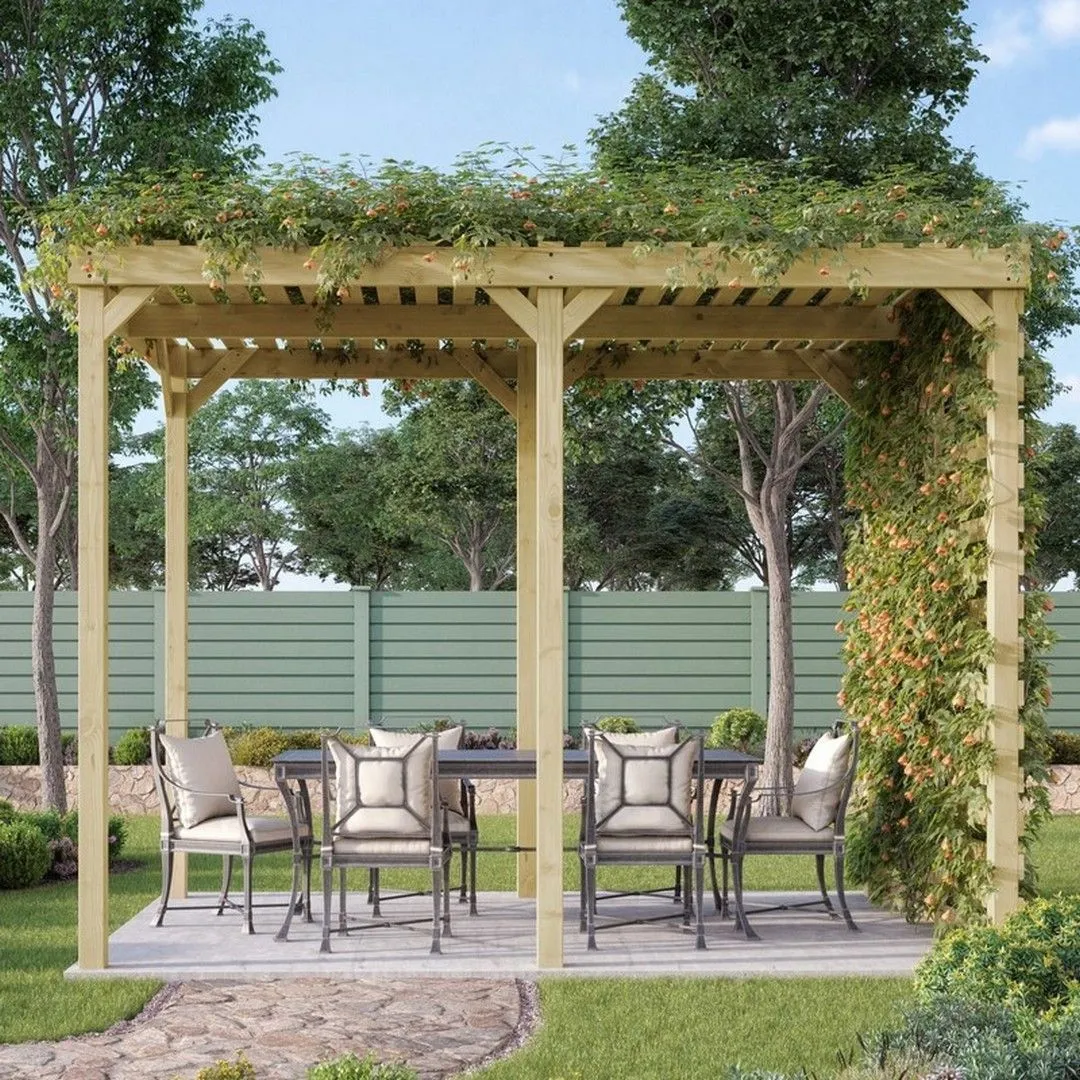 Rutland County Garden Furniture Ltd Shade Pergola - Wood - L240 x W360 x H270 cm - Light Green 2