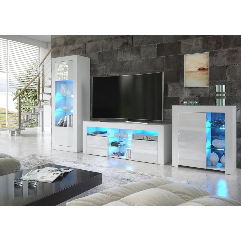 Creative Furniture Pulse TV Unit 145cm - White with Gloss Doors 6