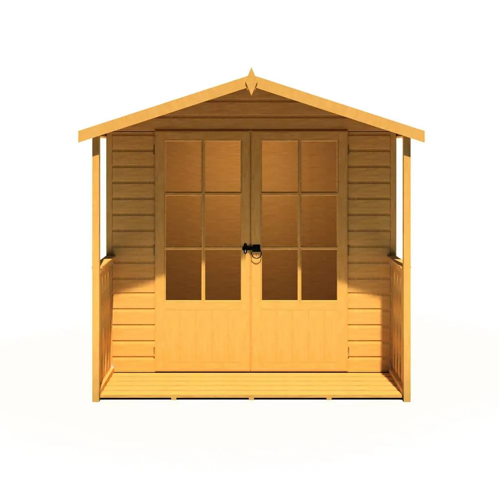 Shires Alnwick Shiplap Summerhouse Garden Sun Room Approx 7 x 7 Feet in Brown