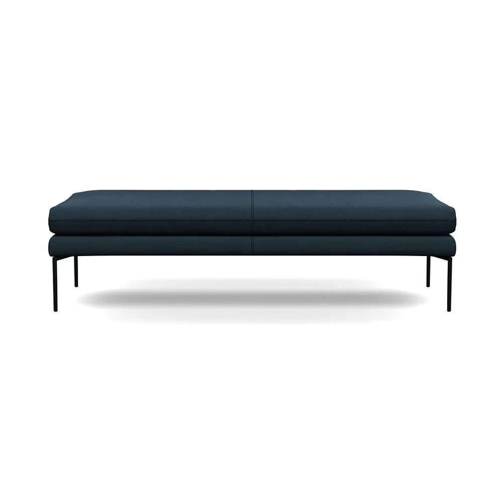 Heal's Matera Bench (160cm) Siena Cotton Deep Sea Black Feet