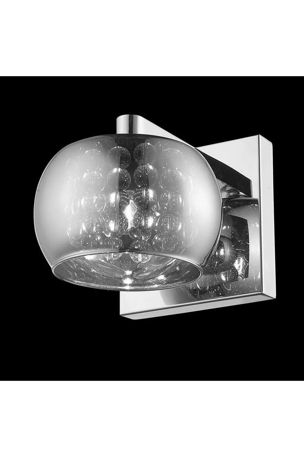 Netlighting Deni 1 Light Chrome Wall Light in Grey 2