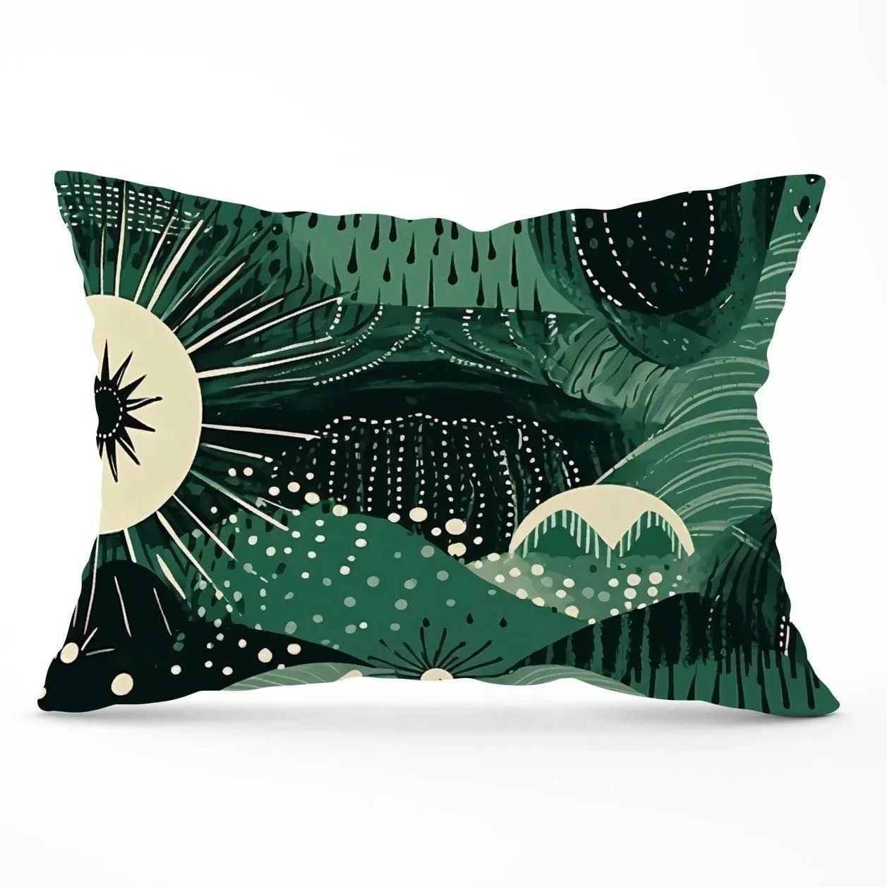 Warren Reed - Designer Abstract Green Moon Cushions