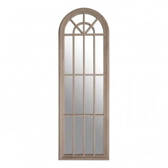 Sabina Window Design Wall Bedroom Mirror In Chinese Oak Frame