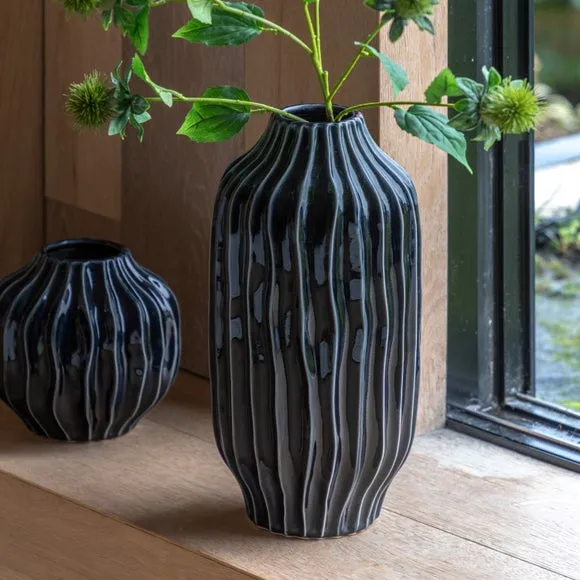Organic Ribbed Ceramic Vase 1