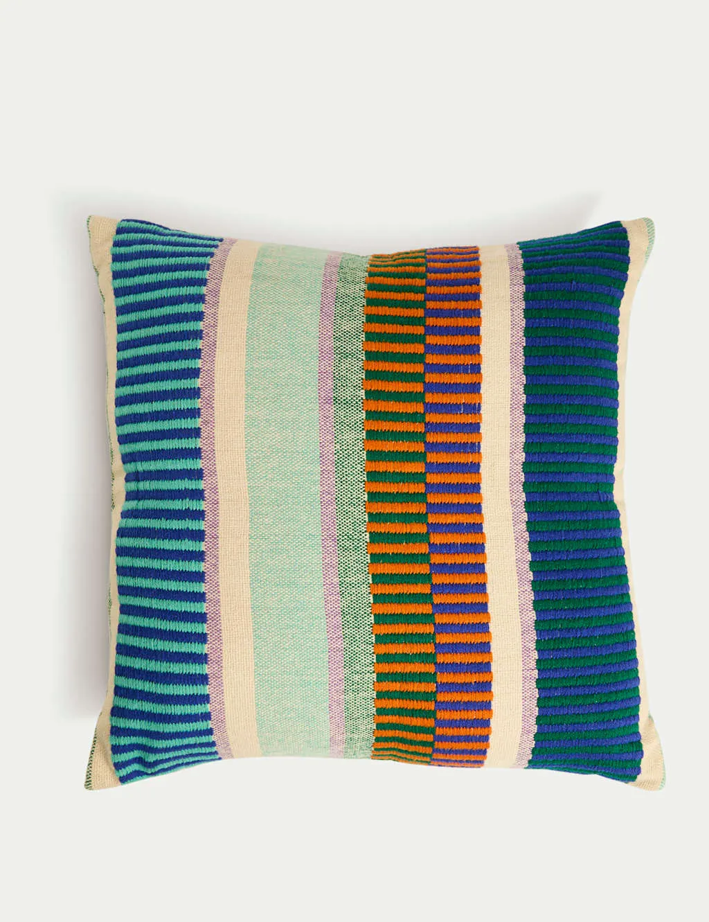 M&S Set of 2 Pure Cotton Modern Stripe Outdoor Cushions Multi