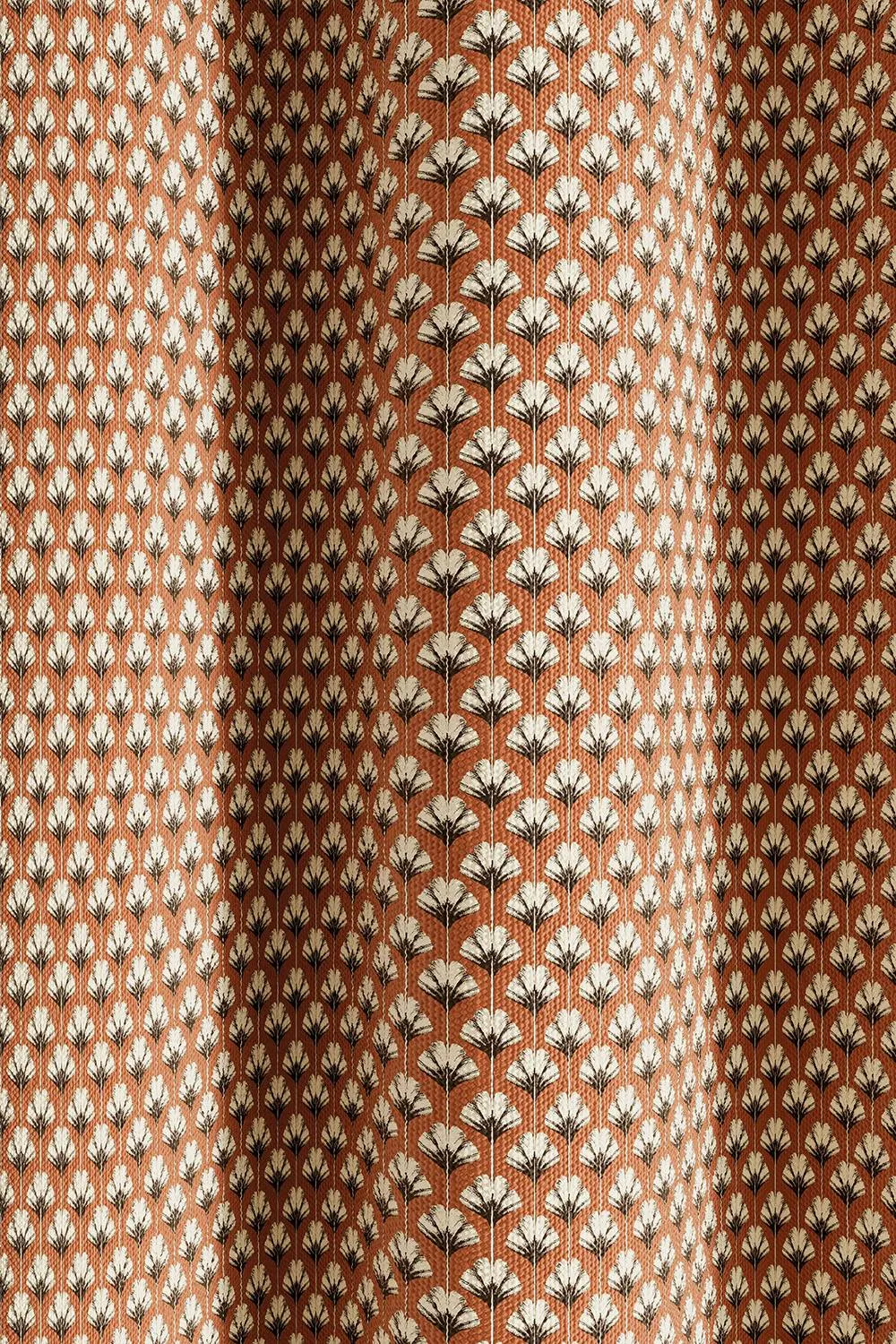 Ted Baker 'Palm Geo' Cotton Lined Curtains in Copper 3